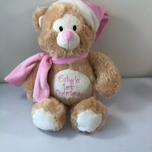 Baby Girls First Christmas Holiday Teddy Bear Stuffed Toy Plush Bear Gift